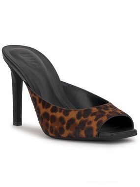 INC International Concepts Black Brown Jungle Leopard Ramani Square Toe Sandals